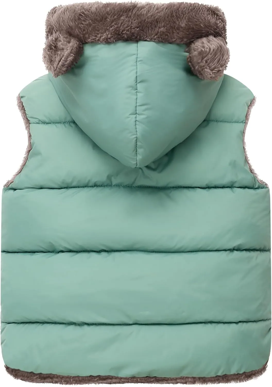 AIWUHE Toddler Boys Girls Hooded Puffer Vest Padded Warm Winter Jacket Sleeveless Bear ears Zipper Up Coat with pocket 1-7Y