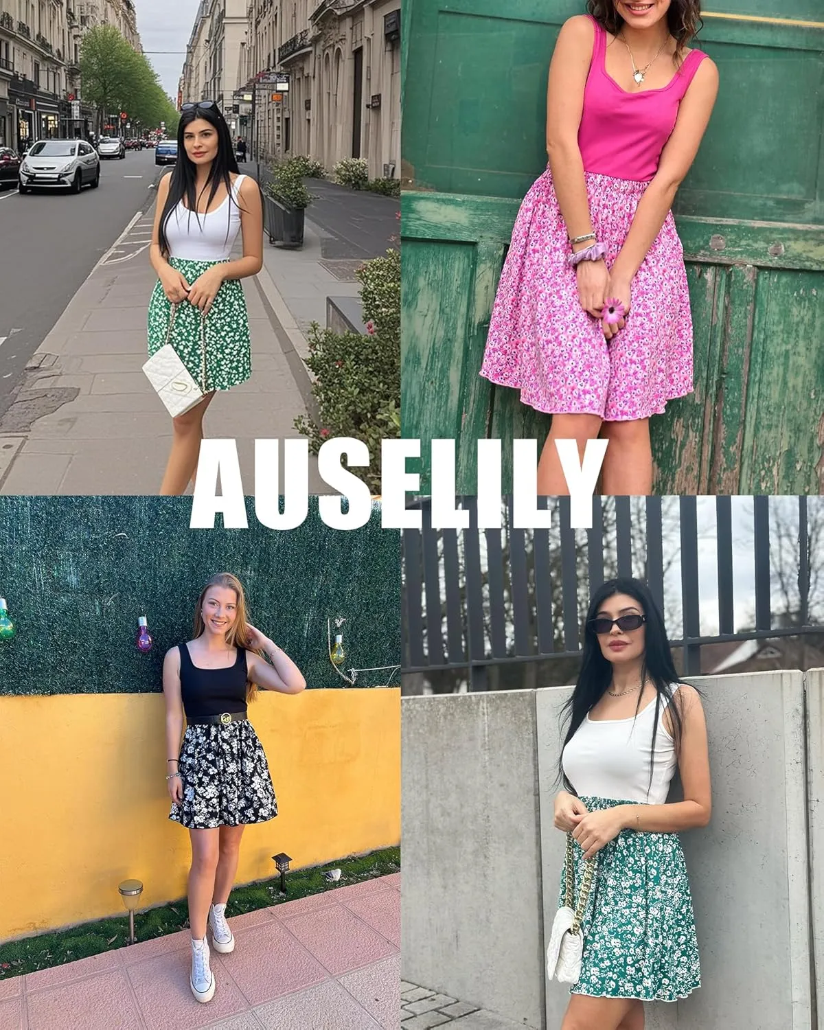 AUSELILY Womens Summer Dresses 2025 Flowy Sleeveless Sundress Casual Square Collar Beach Dress with Pockets