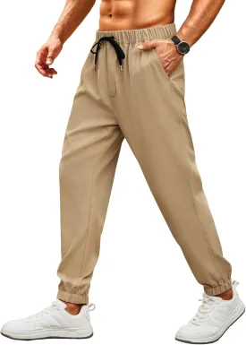 COOFANDY Mens Joggers Pants Regular Fit Casual Pants Lightweight Elastic Waistband Pants with Pockets