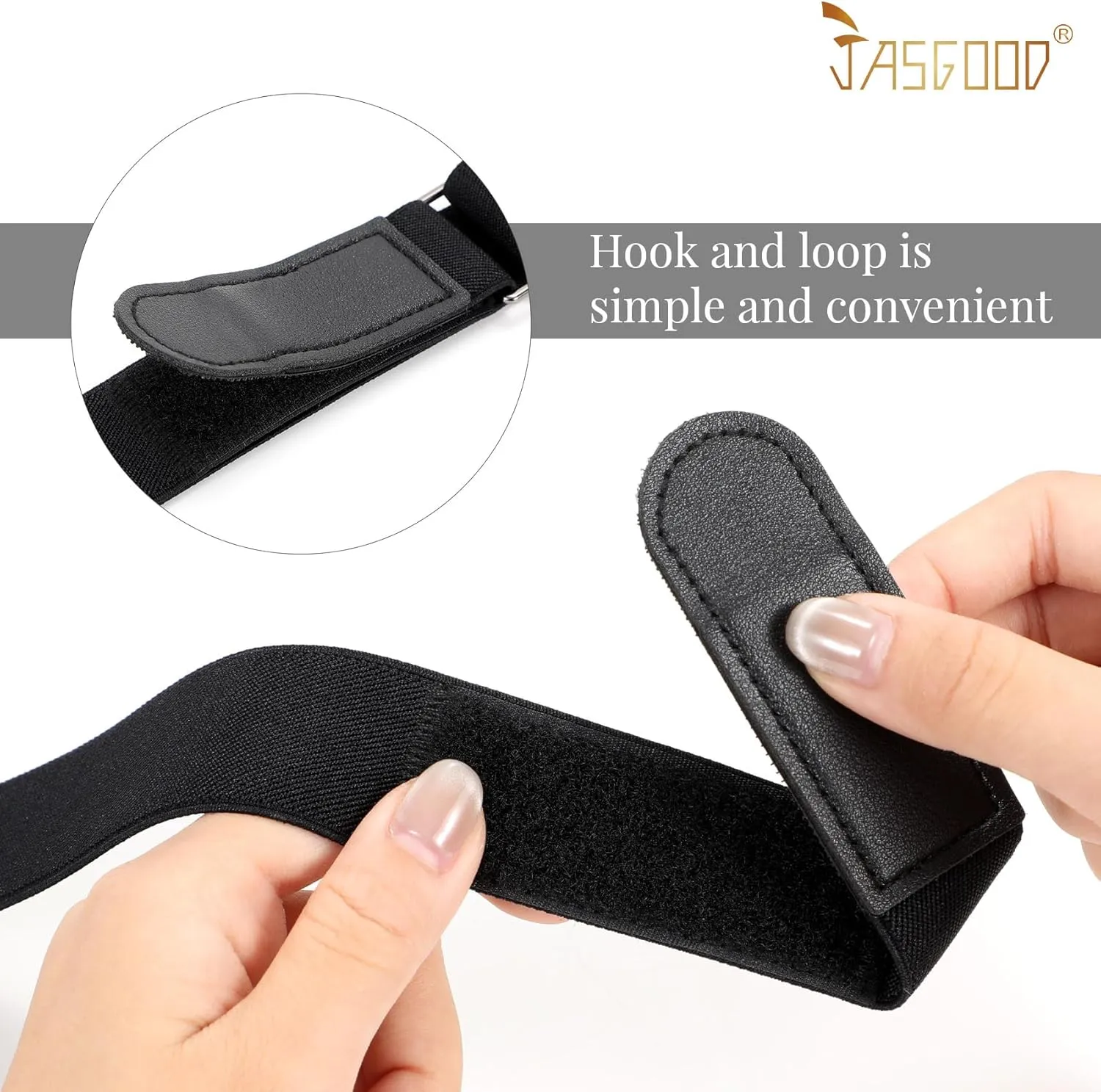 JASGOOD Crop Top Tuck Waist Band Adjustable Band Tucking Sweaters Shirts Elastic Stretch Belts for Women Change Style of Tops