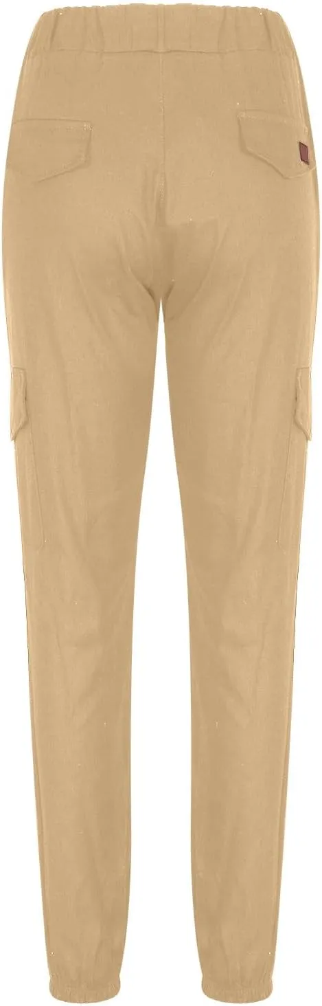 Joggers for Men Big and Tall Slim Fit Cargo Pants Drawstring Elastic Waist Pants Solid Hiking Pants Casual Dress Pants