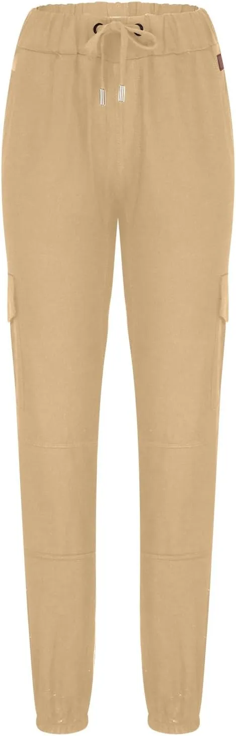 Joggers for Men Big and Tall Slim Fit Cargo Pants Drawstring Elastic Waist Pants Solid Hiking Pants Casual Dress Pants