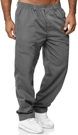 Mens Casual Jogger Pants Elastic Chino Pants Classic Fit Lightweight Comfy Hiking Cargo Pants