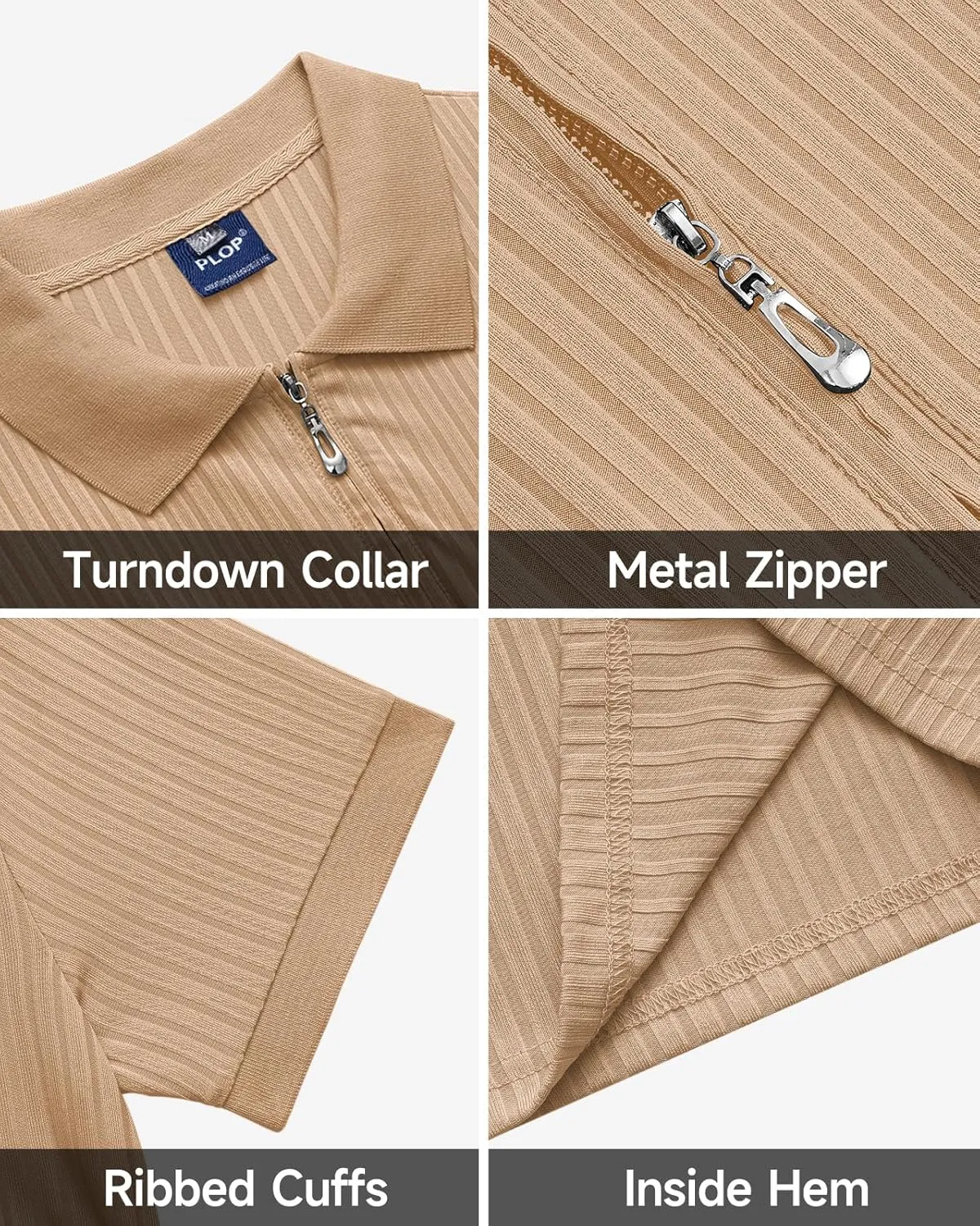 Muscle Polo Shirts for Men Slim Fit Textured Knit Polo Shirts Short Sleeve Mens Collared Shirts Casual Stylish