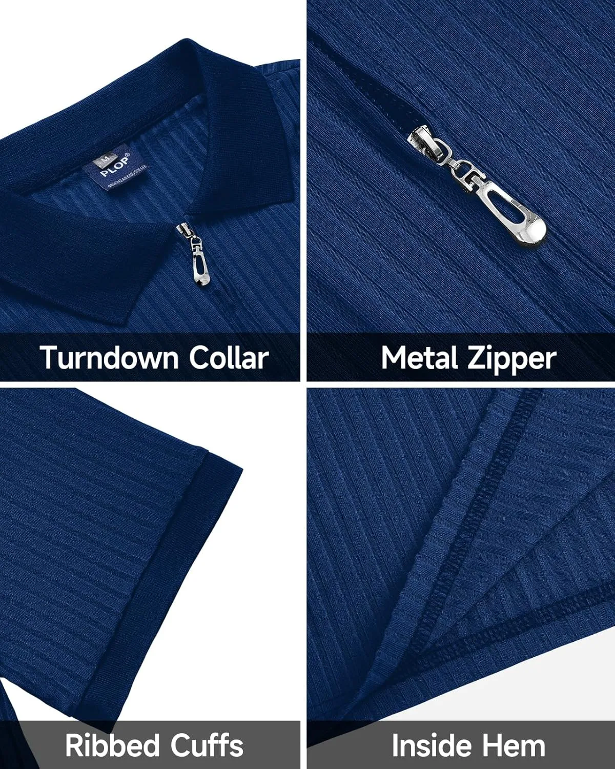Muscle Polo Shirts for Men Slim Fit Textured Knit Polo Shirts Short Sleeve Mens Collared Shirts Casual Stylish