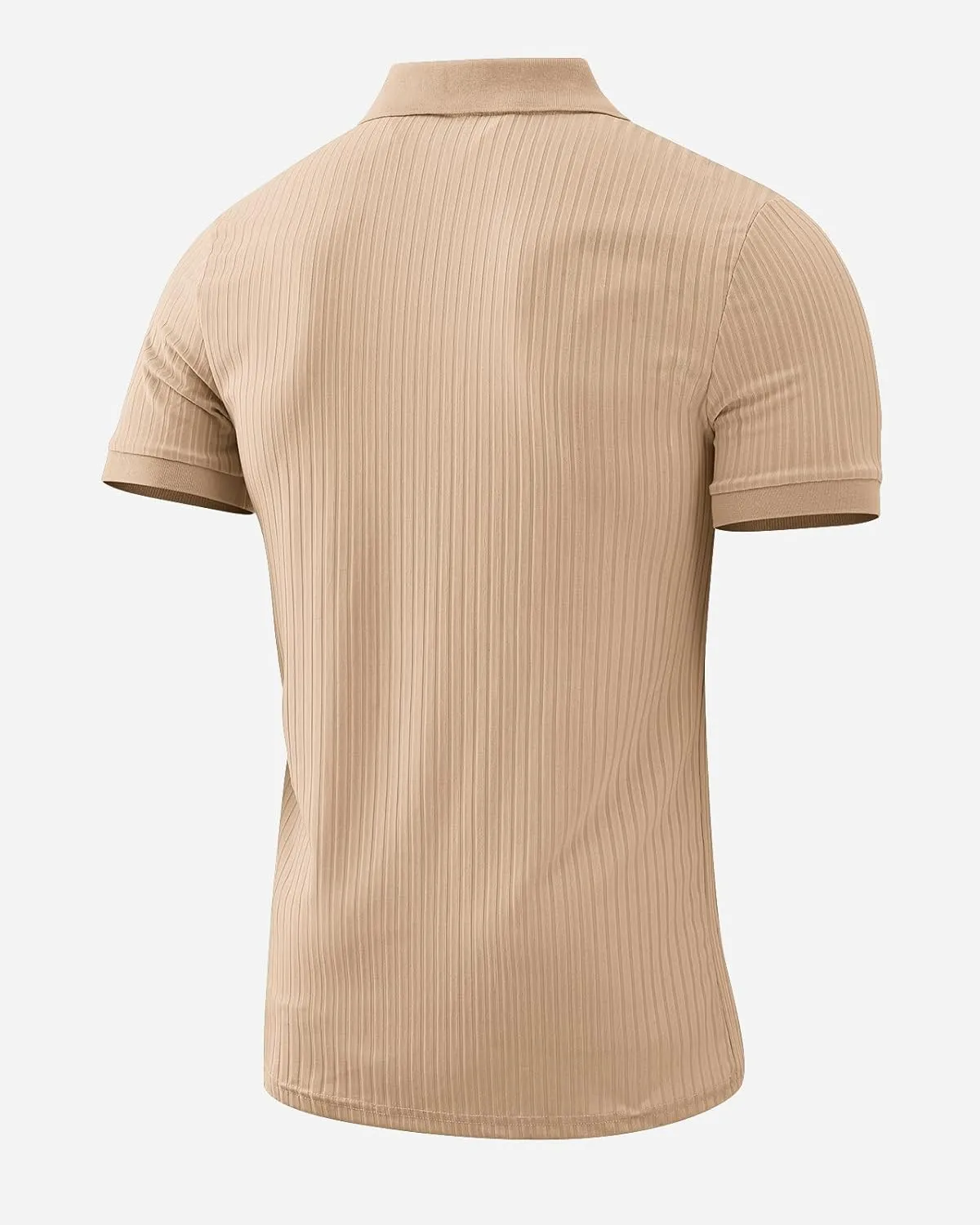 Muscle Polo Shirts for Men Slim Fit Textured Knit Polo Shirts Short Sleeve Mens Collared Shirts Casual Stylish