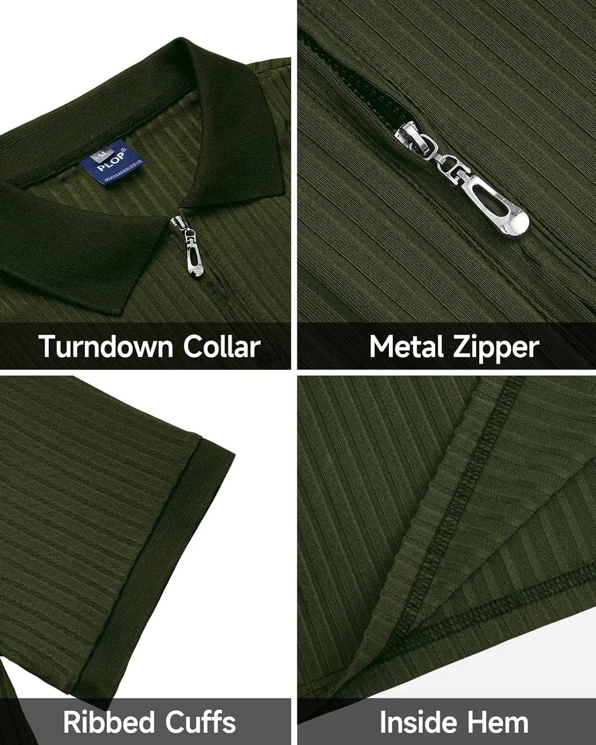 Muscle Polo Shirts for Men Slim Fit Textured Knit Polo Shirts Short Sleeve Mens Collared Shirts Casual Stylish