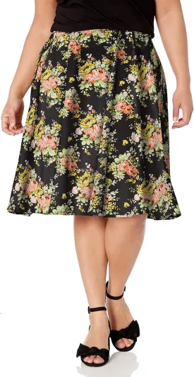 Star Vixen Women's Plus-Size Knee Length Full Skater Skirt