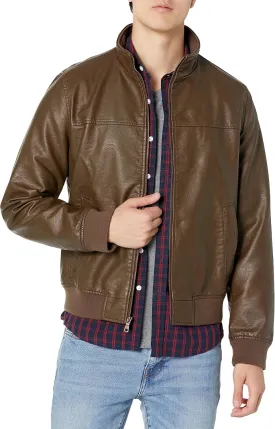 Tommy Hilfiger Men's Faux Leather Bomber Jacket