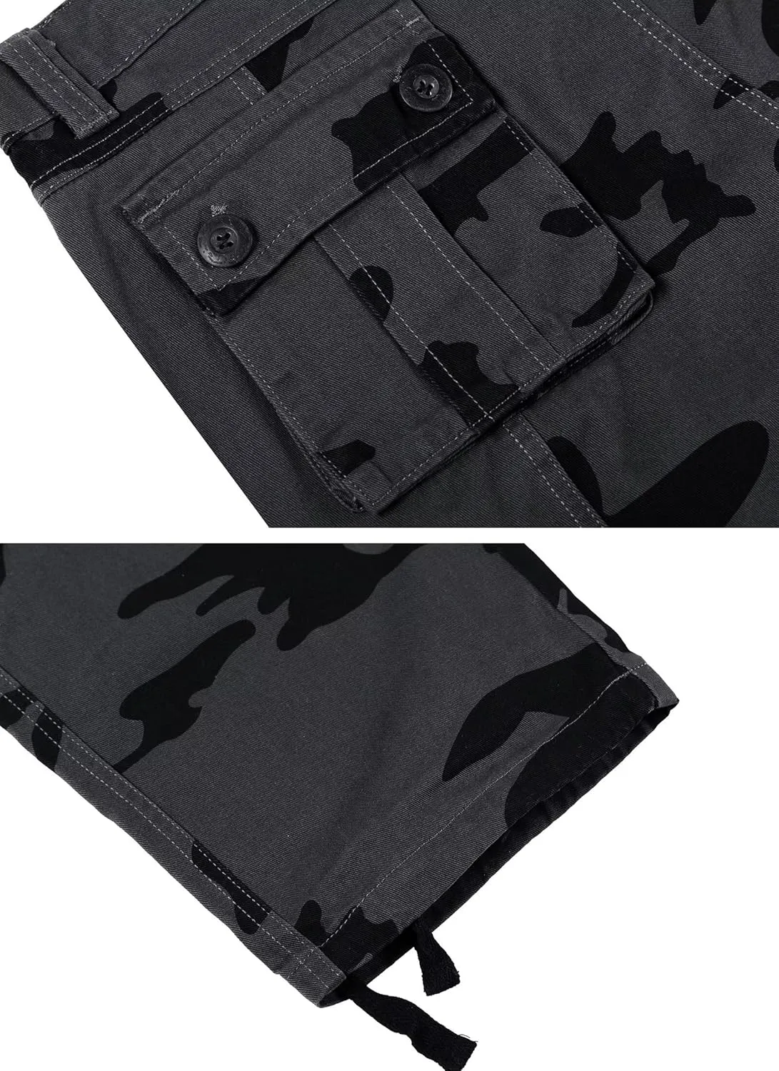 TRGPSG Men's Wild Cargo Pants, Camo Pants Cotton Casual Work Hiking Pants with 8 Pockets