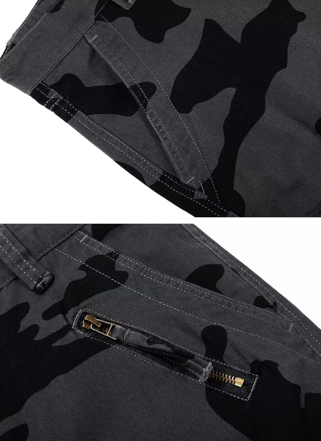 TRGPSG Men's Wild Cargo Pants, Camo Pants Cotton Casual Work Hiking Pants with 8 Pockets