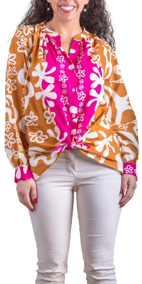 Two-Tone Aloha Print Shirt