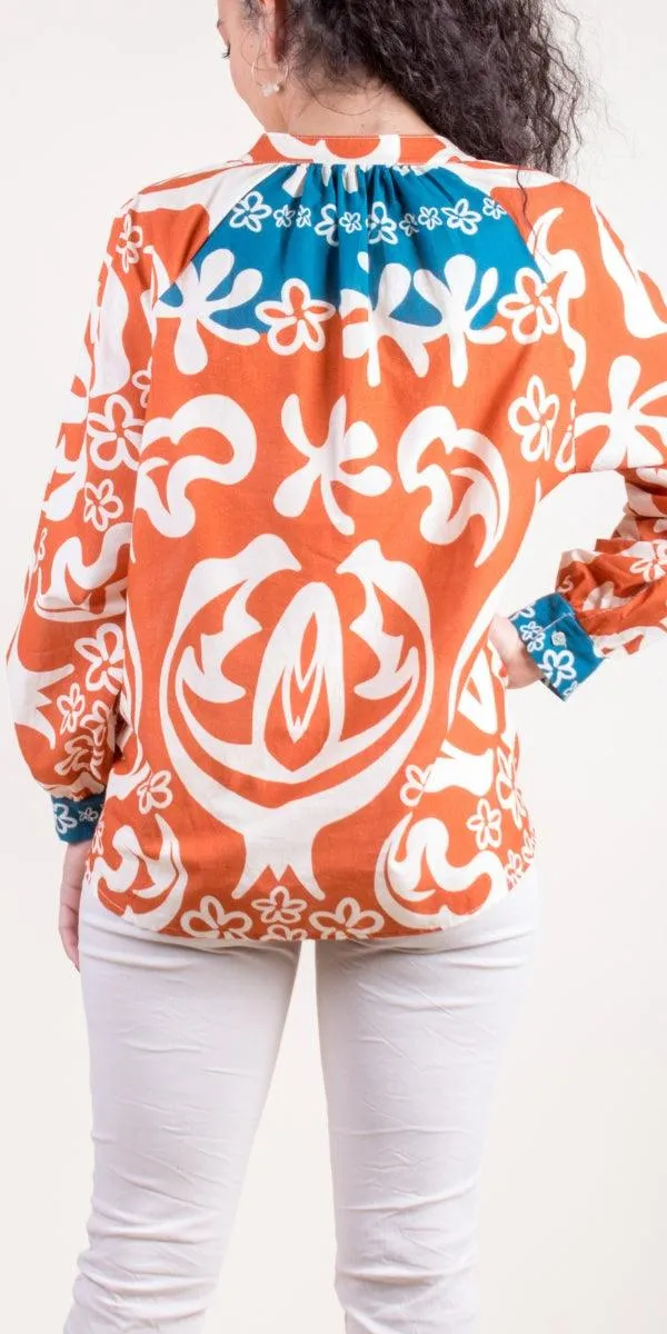 Two-Tone Aloha Print Shirt