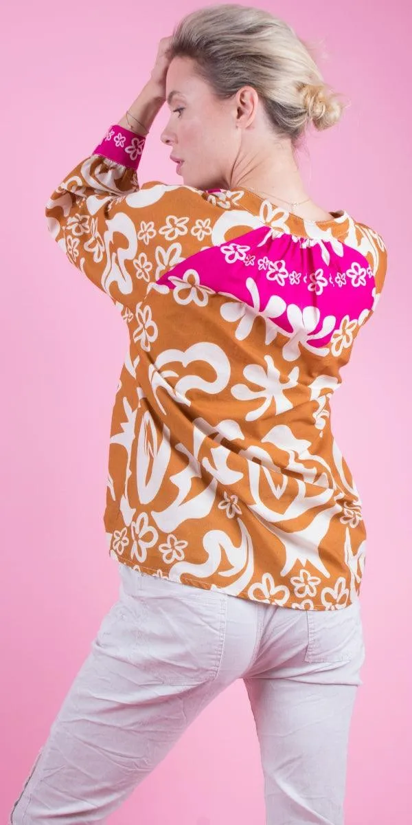 Two-Tone Aloha Print Shirt
