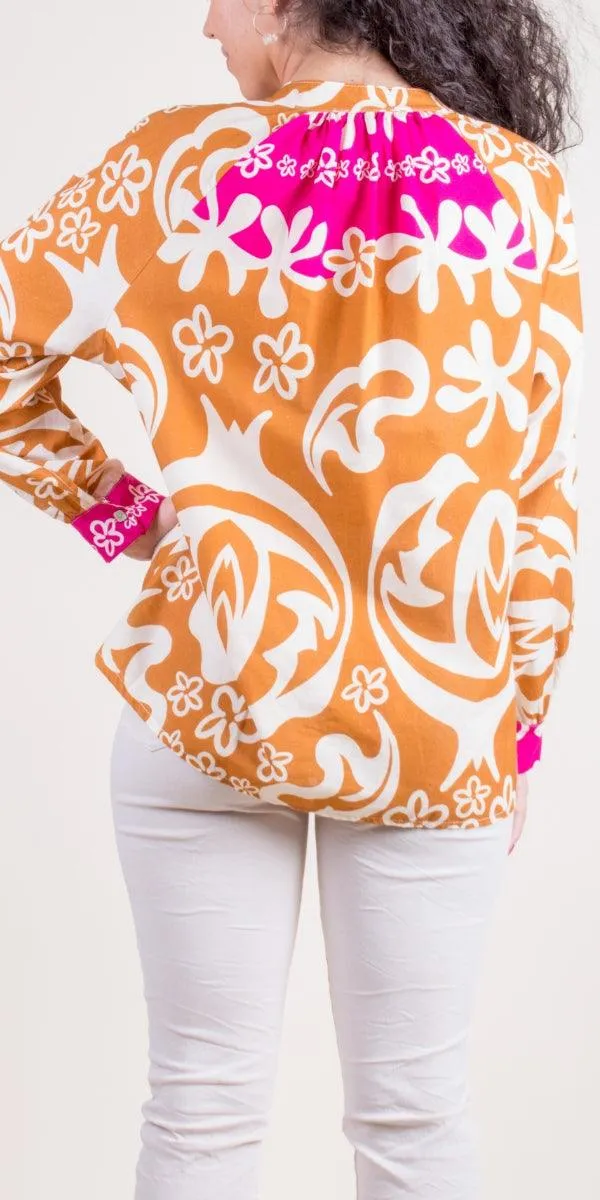 Two-Tone Aloha Print Shirt