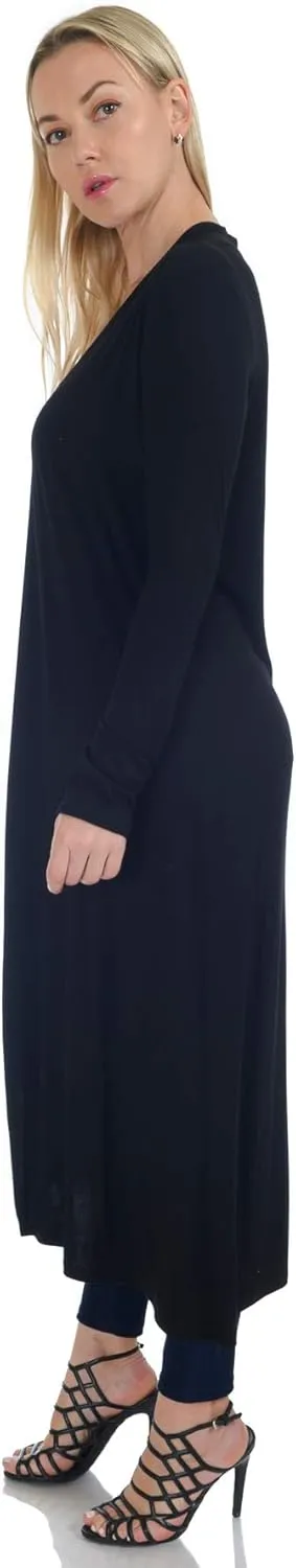 Women's Long Sleeve/Sleeveless Full Length Duster Long Open Cardigan(Sizes: S-5X)