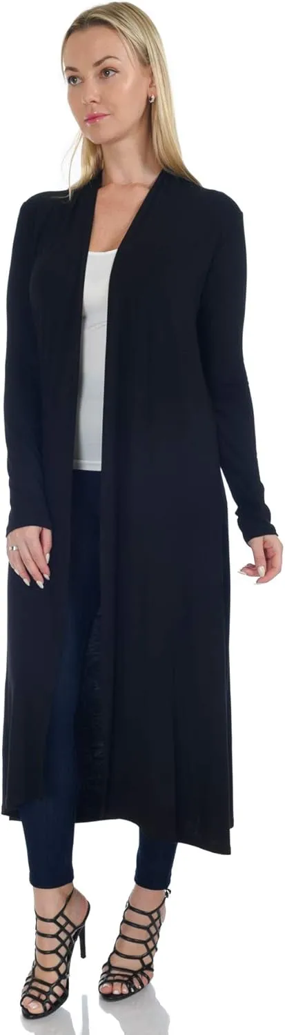 Women's Long Sleeve/Sleeveless Full Length Duster Long Open Cardigan(Sizes: S-5X)