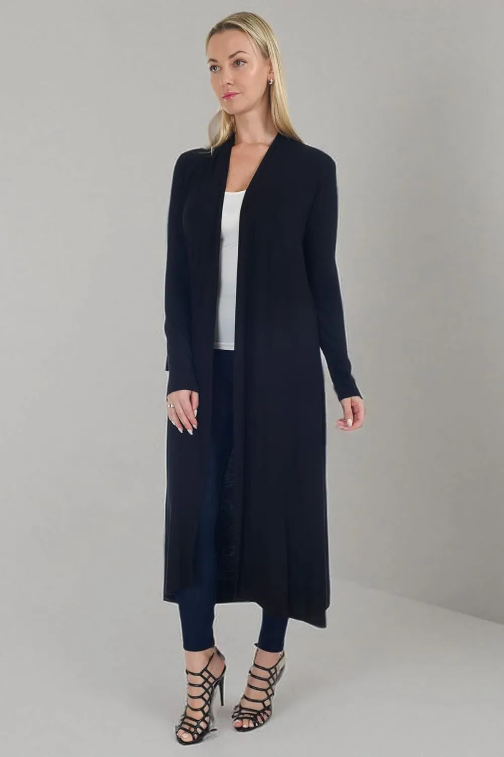 Women's Long Sleeve/Sleeveless Full Length Duster Long Open Cardigan(Sizes: S-5X)