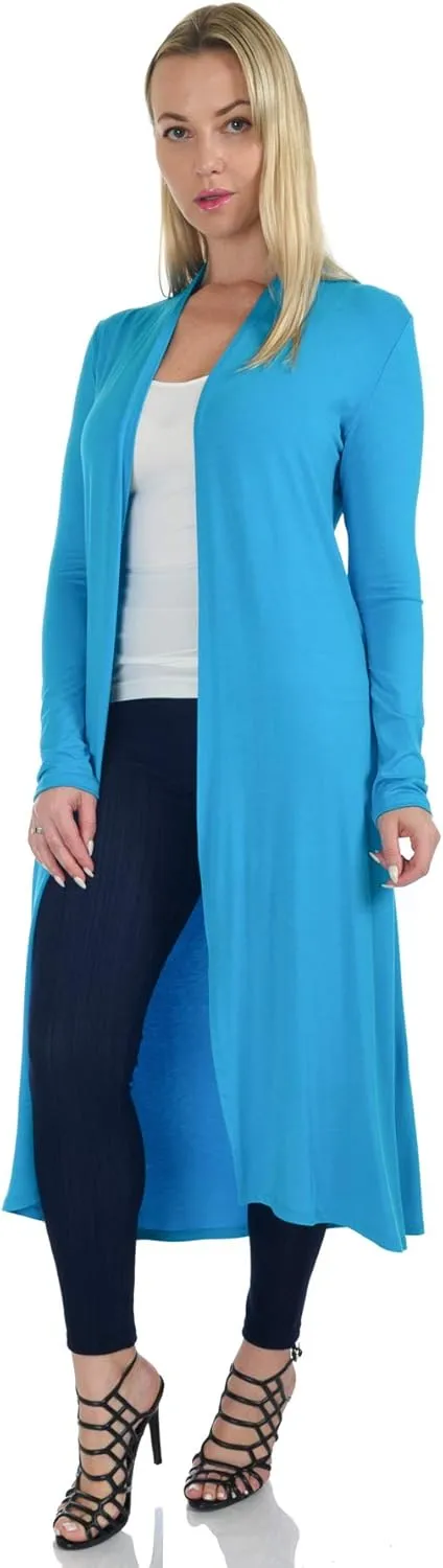 Women's Long Sleeve/Sleeveless Full Length Duster Long Open Cardigan(Sizes: S-5X)