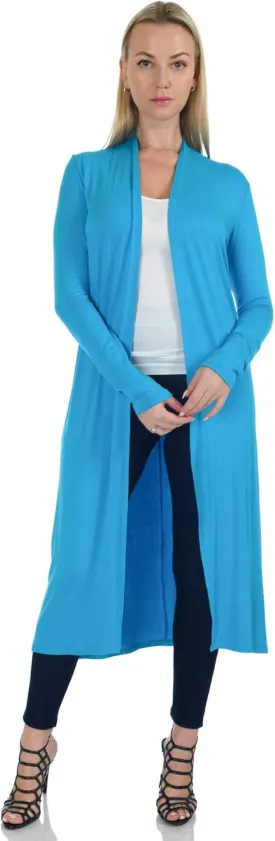 Women's Long Sleeve/Sleeveless Full Length Duster Long Open Cardigan(Sizes: S-5X)