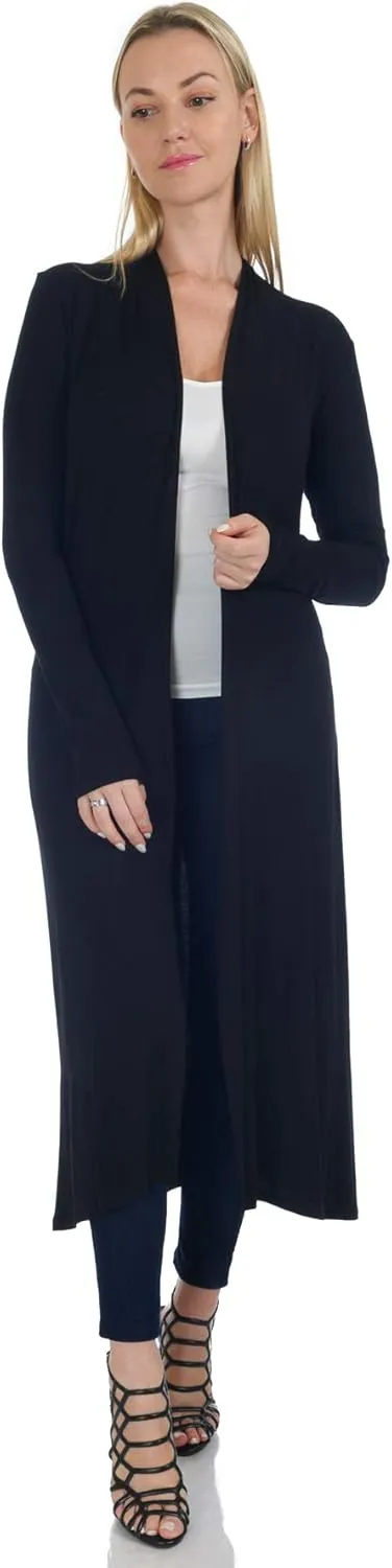 Women's Long Sleeve/Sleeveless Full Length Duster Long Open Cardigan(Sizes: S-5X)