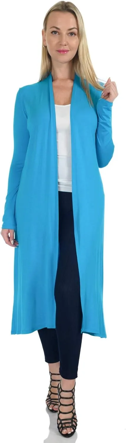 Women's Long Sleeve/Sleeveless Full Length Duster Long Open Cardigan(Sizes: S-5X)