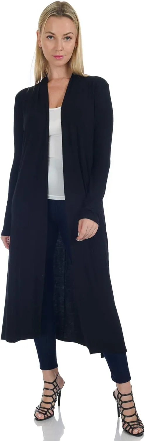 Women's Long Sleeve/Sleeveless Full Length Duster Long Open Cardigan(Sizes: S-5X)